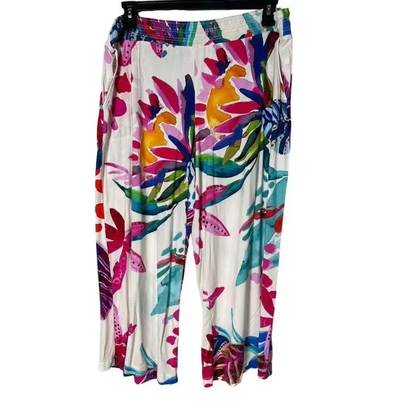 Soma Intimates Sleepwear Soma Cool Nights Womens Ivory Lush Tropics Print Xl Cropped Pajama Pants Poshmark